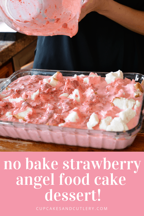 easy strawberry dessert recipe with text overlay