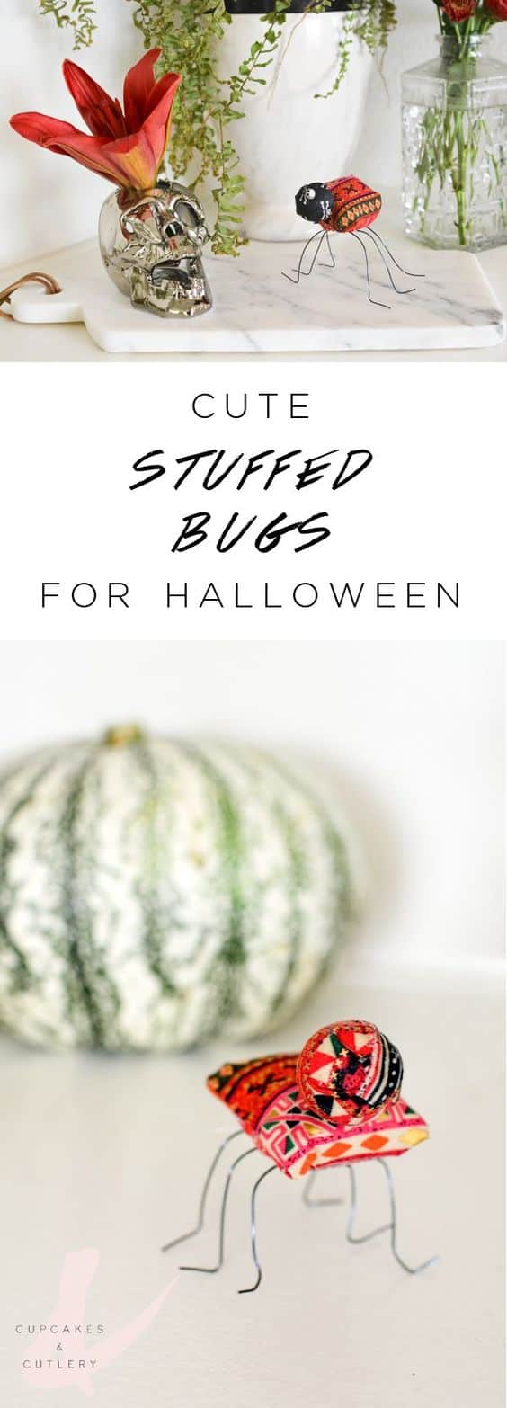 These easy DIY stuffed fabric bugs are the perfect Halloween crafts for a cute decoration. Your children will love this fun idea.