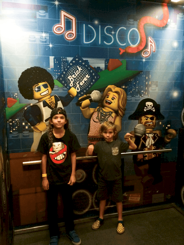 The disco elevators at Legoland Hotel. 