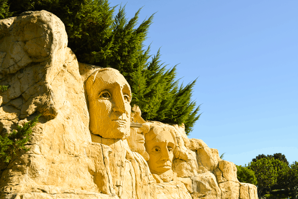 Lego Mount Rushmore. So many fun things to see at Legoland.