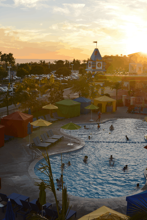 Sunset at the Legoland Hotel.