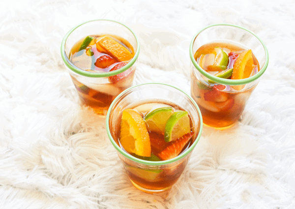 Make this refreshing iced tea sangria recipe for your next girl's night in.