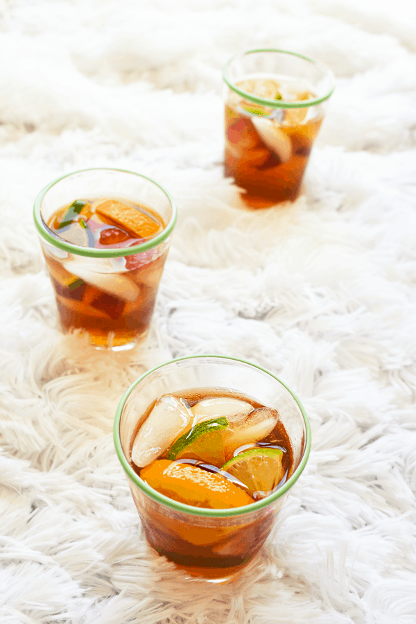 I love sangria so I decided to make some with iced tea! It's super refreshing and full of delicious flavors like orange, lime and strawberry.