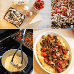 I love this fast polenta recipe with roasted mushrooms and tomatoes. You start with polenta-in-tube and then roast vegetables with a little garlic, then top it with parmesan cheese to finish it off! It's a great vegetarian recipe! And a great easy dinner idea! #ad