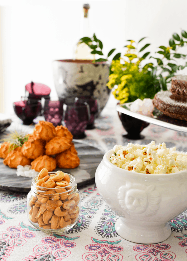 Serve simple snacks at a baby shower. 