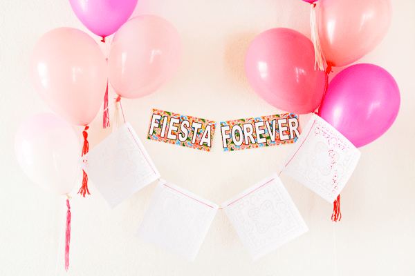 Hang your Papel Picado from balloons for Cinco de Mayo! 