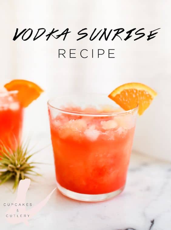 Make this Vodka Sunrise cocktail recipe for your next summer party. 