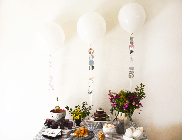 Easy DIY word streamers for balloons. Add any phrase to your party decor. 