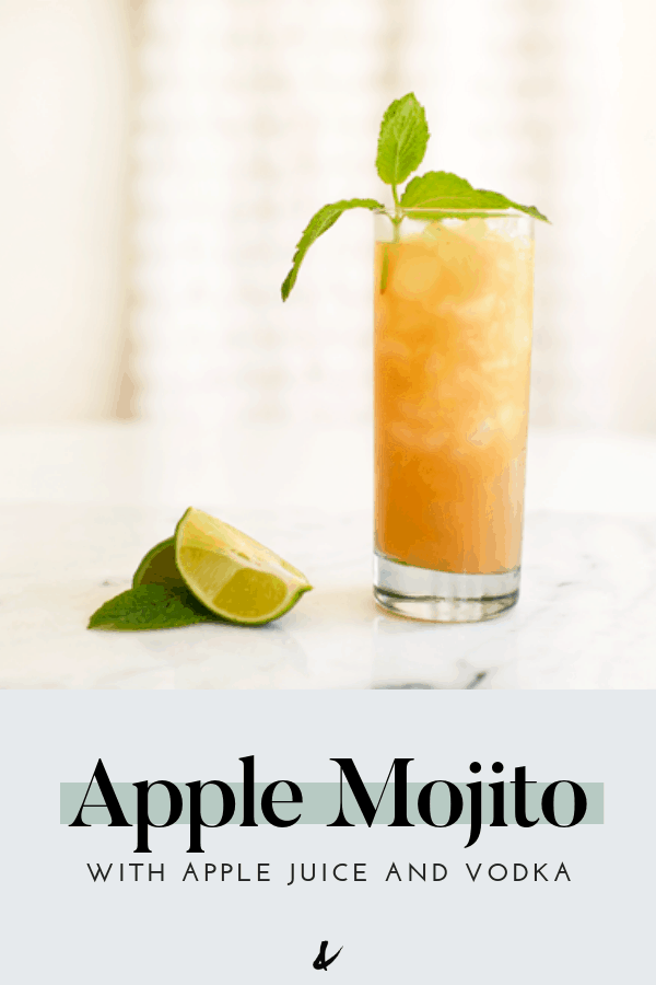 apple mojito with apple juice and vodka