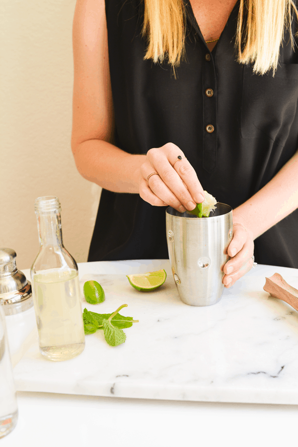 Use fresh lime in your apple juice mojito