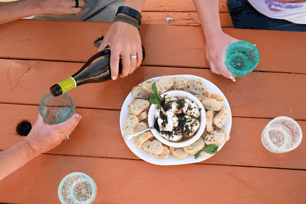 This easy appetizer with burrata cheese and basil oil was a total crowd pleaser! And it pairs really well with white wine! | Cupcakes and Cutlery