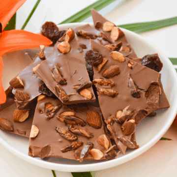 Freak out your kids with this chocolate bark featuring edible crickets! They taste like sunflower seeds and are full of protein. Not something you'd find on top of a candy bar usually!