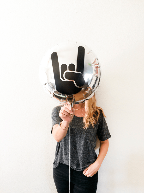This cool balloon is perfect for a music themed brunch party. Rock on with your favorite ladies with simple decorations and an easy theme for the food that you can make ahead for a crowd!