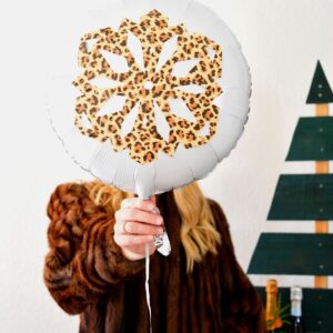 Close up of a diy snowflake balloon.