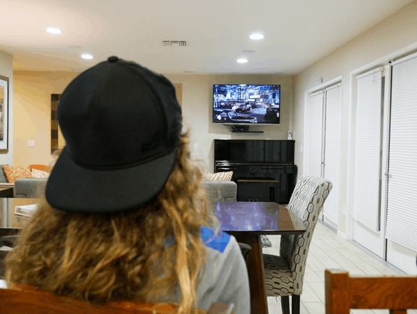 Watching TV in Palm Springs Rental Home