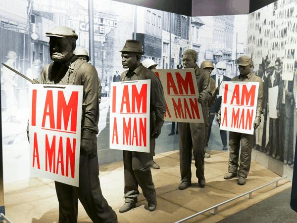 "I am a man" signs from the Memphis Sanitation Strike