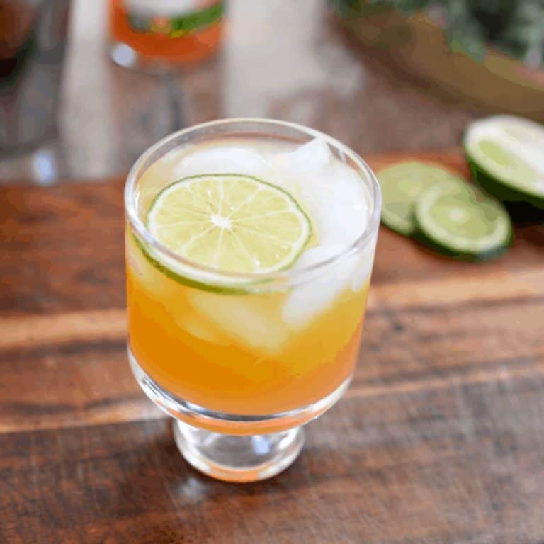The easiest ever peach paloma cocktail.