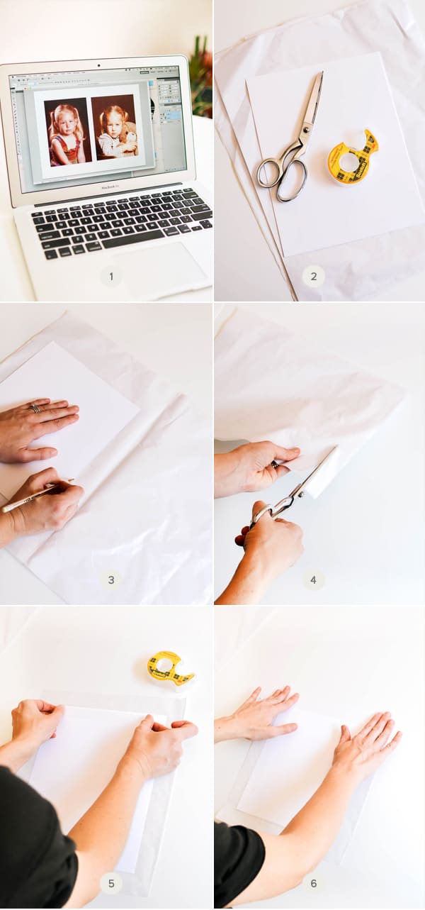 Collage of images showing how to put a photo on a balloon. 
