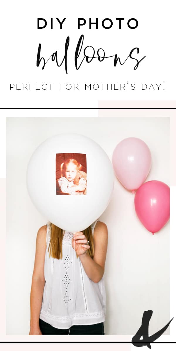 I love balloon decorations! These easy DIY photo balloons are a great idea for baby showers and even Mother's Day! Dress up any party with this cute personalized display! #balloons #balloondecorations #mothersday #cupcakesandcutlery #babyshower #diyproject