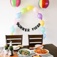 Balloon Decoration for a kid's summer dinner party