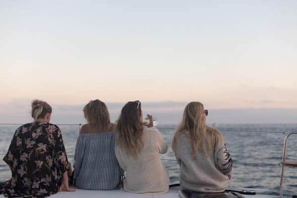 Sunset on a boat with friends