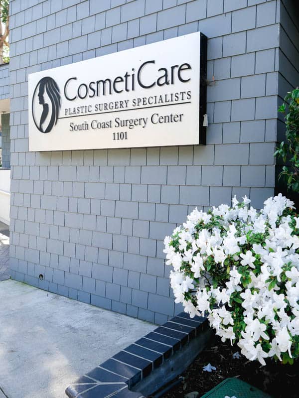 Sign outside of Cosmeticare in Newport Beach.