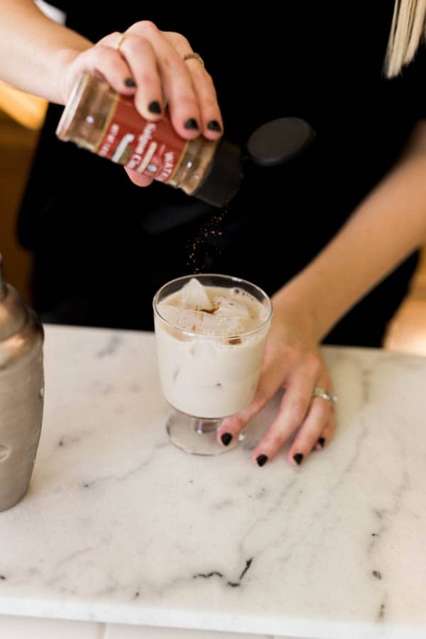 Easy Milk Punch Recipe with cinnamon and nutmeg.