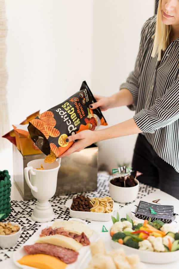 Homegating is easy with these easy snack ideas including popchips.
