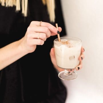A bourbon milk punch cocktail for the holidays.