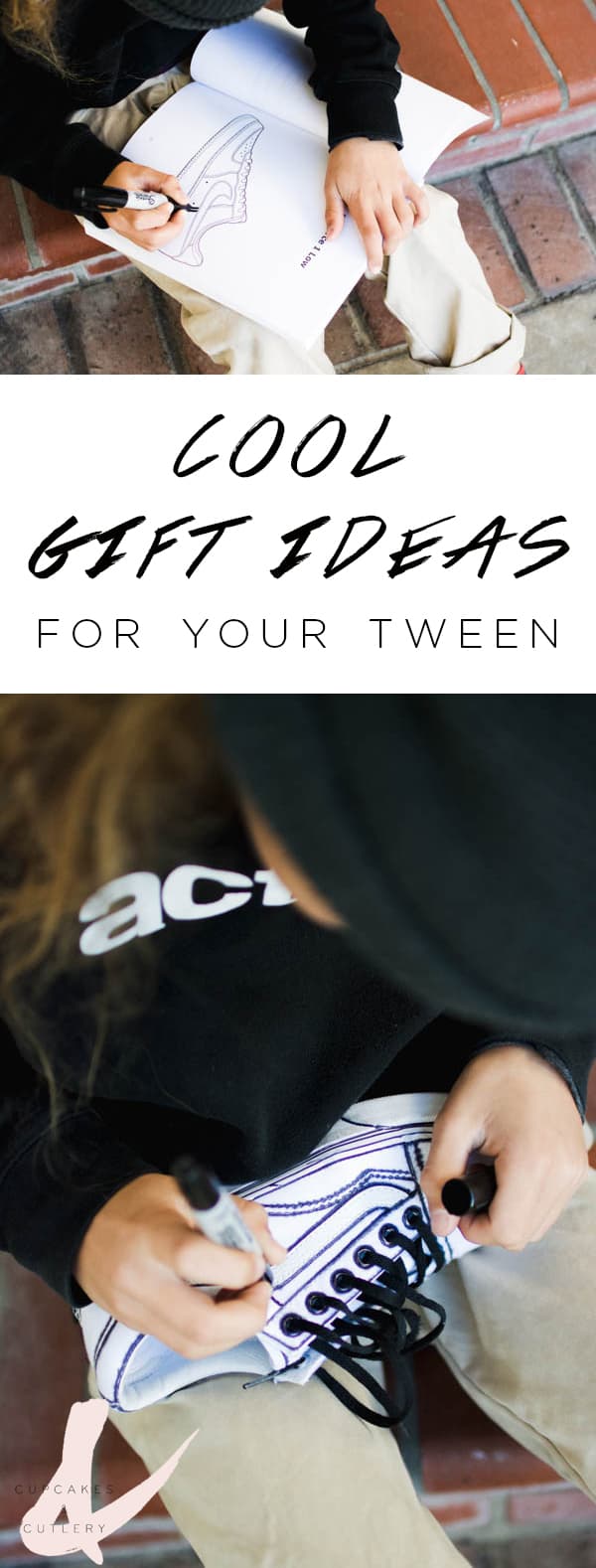 Cool gift ideas for tween boys with text overlay.