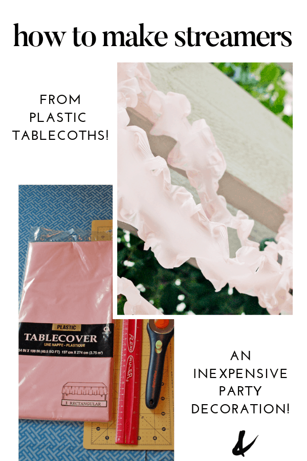DIY Ruffled Plastic Tablecloth Streamers For Parties Cupcakes and Cutlery