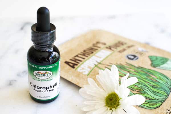 Chlorophyl and spirulina supplements for wellness.