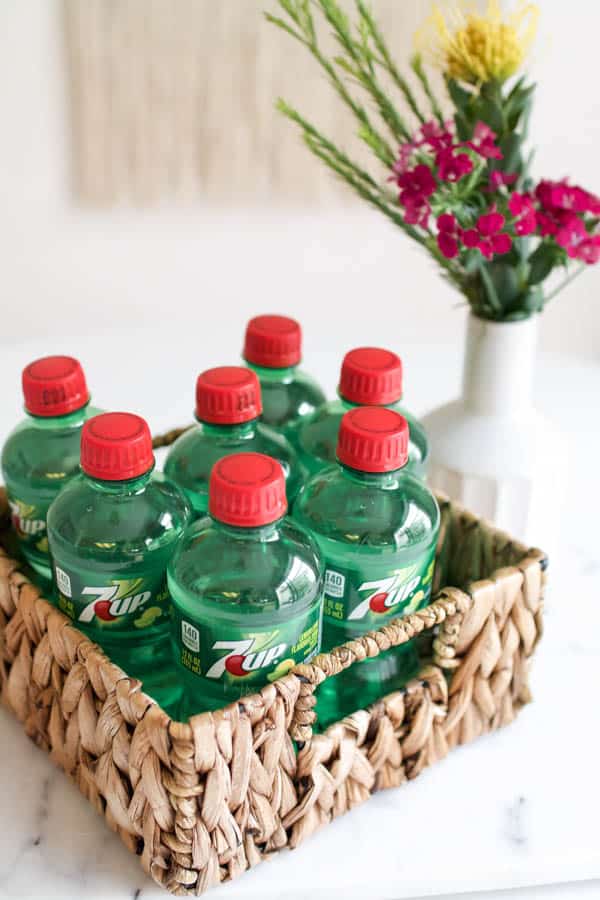 Small bottles of 7UP are great to keep on your bar