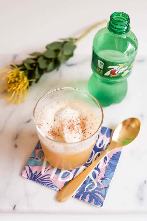 A delicious summer cocktail: Spiced Rum Pineapple Float