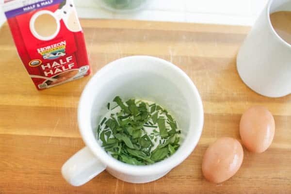How to make baked eggs with Horizon Organic Half and Half and fresh herbs.
