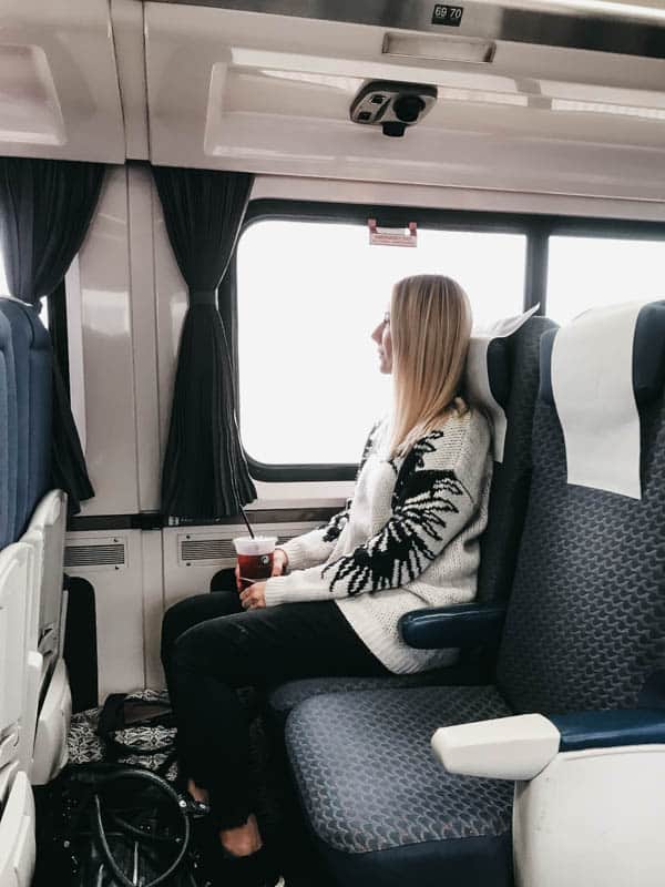 Girl on the Amtrak Pacific Surfliner 