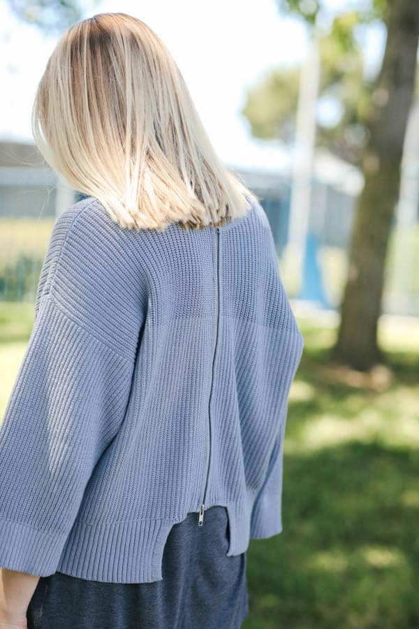 A double duty sweater from cabi clothing for fall 2018