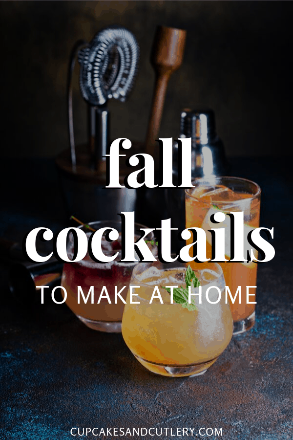 autumn cocktails with text overlay