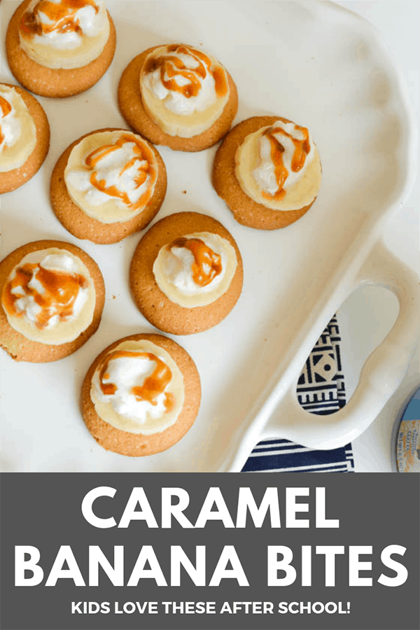 banana bites with caramel for an after school snack for kids