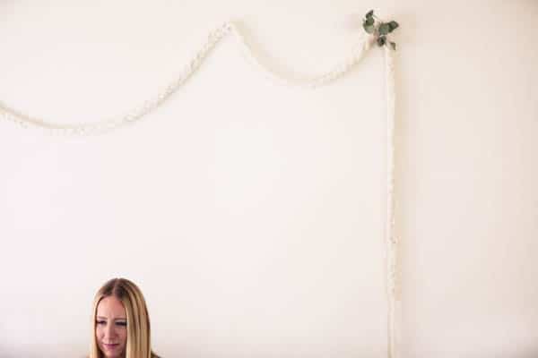 easy knotted yarn garland diy for winter