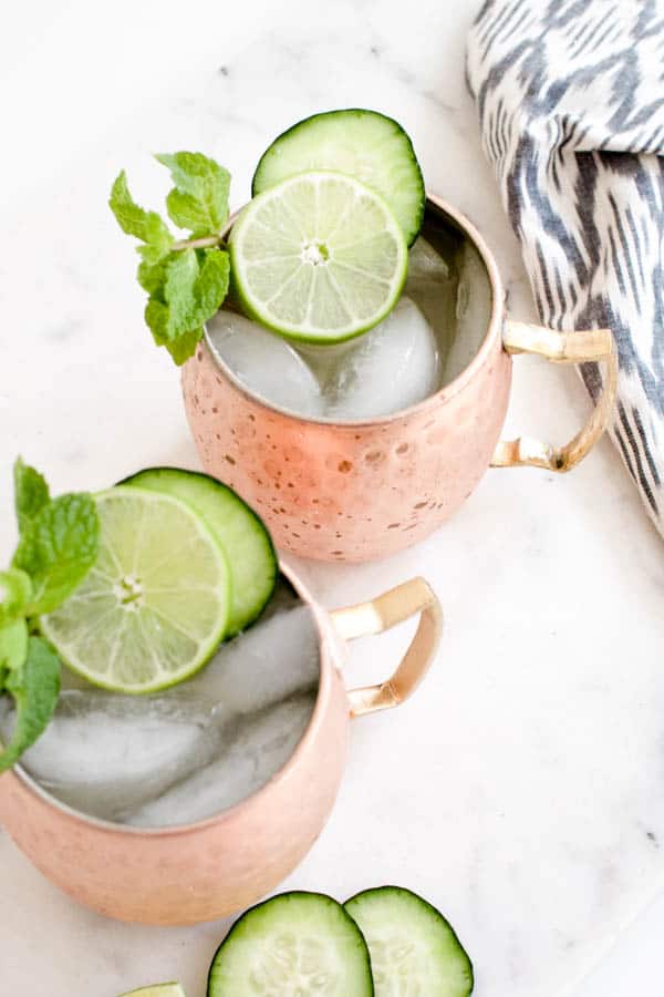 Cucumber and Kombucha Moscow Mule Cocktail