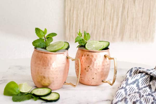 Delicious Kombucha Moscow Mule recipe with cucumber vodka