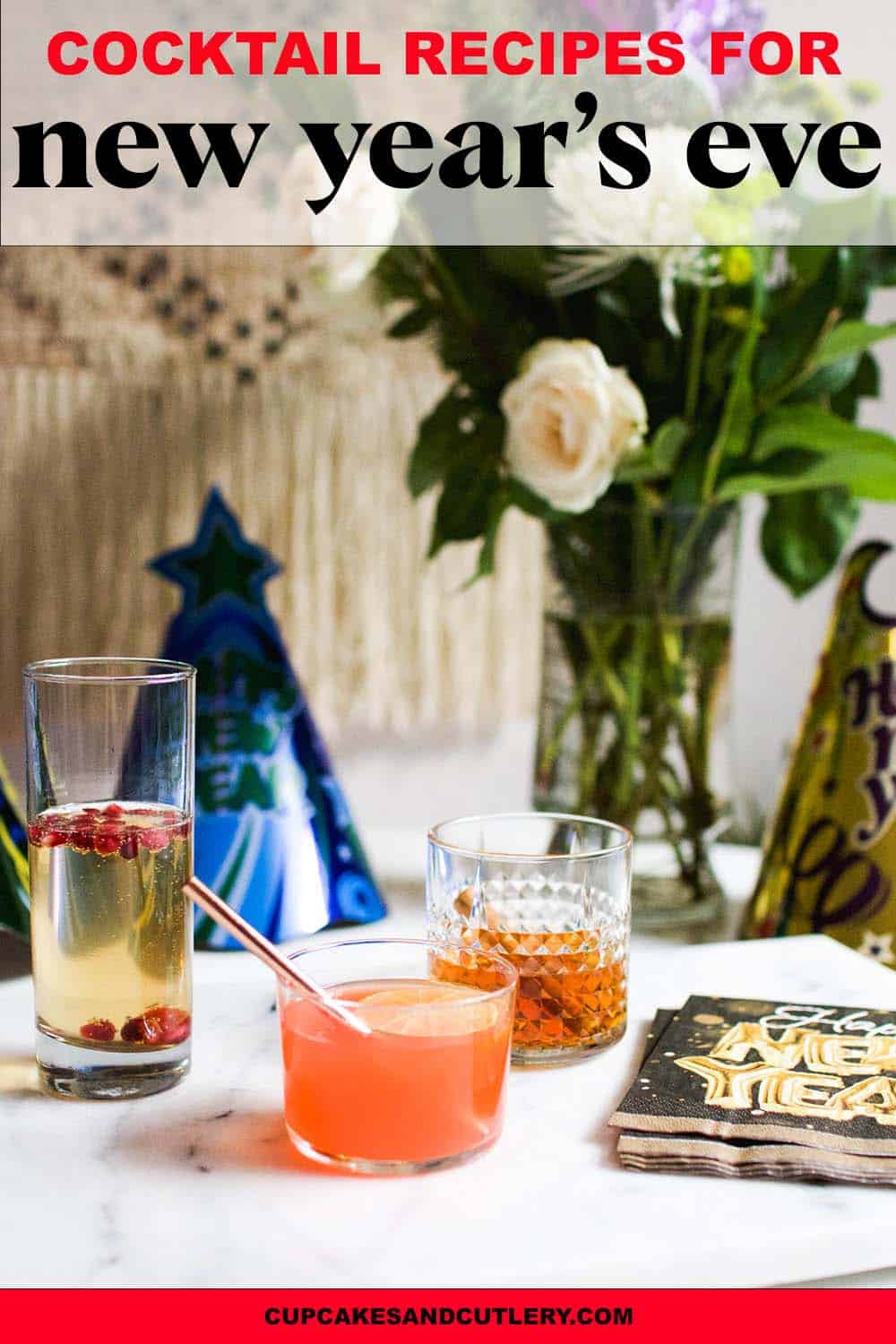 20 Easy New Years Cocktails and Drink Recipes - Cupcakes and Cutlery