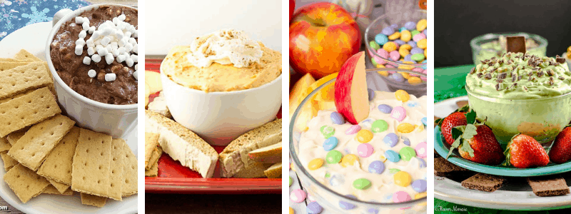 Dessert dips with cream cheese recipes to make collage of photos