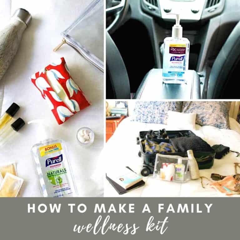 Collage of images on how to make a wellness kit.