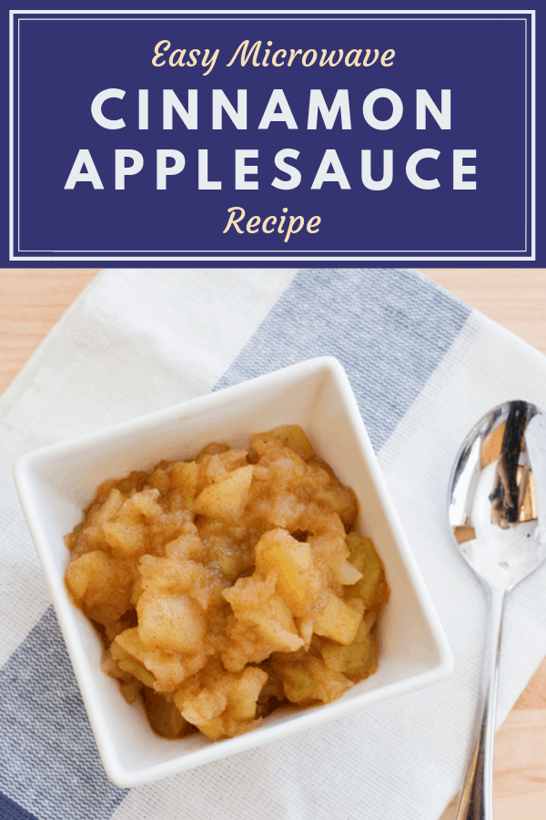 Easy Microwave Cinnamon Applesauce Recipe with text overlay