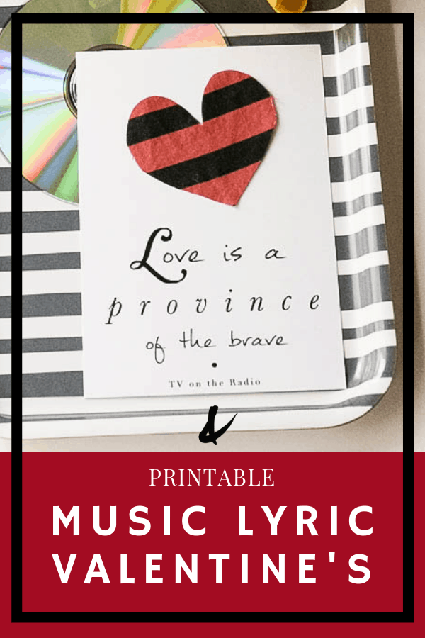 free printable valentines with music lyrics