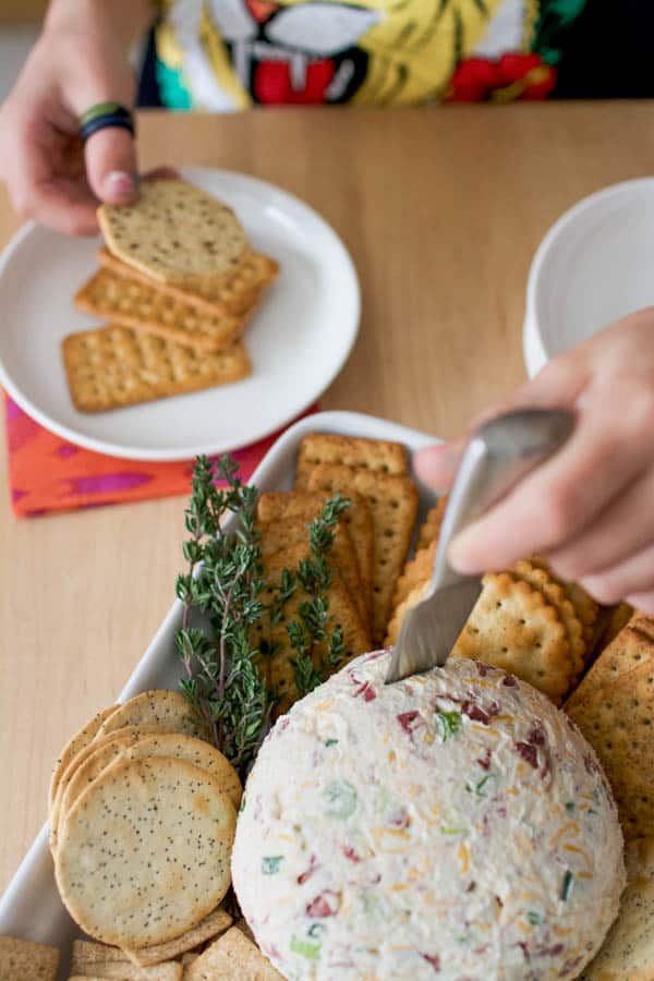 holiday cheese ball with dried beef