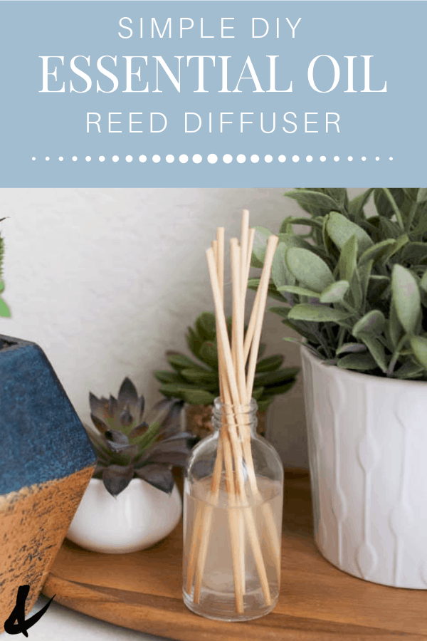 diy oil diffuser with reeds and text overlay
