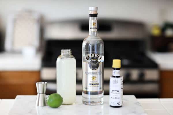 Ingredients for a Long Vodka Cocktail